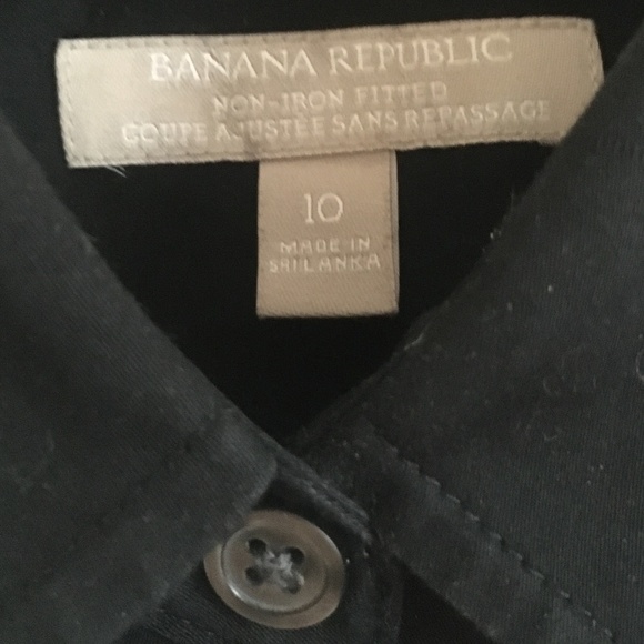 Banana Republic Tailored Cotton Black Shirt, size 10 - Picture 6 of 7